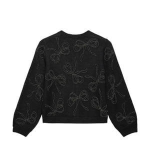 Mint Velvet Black Bow Detail Embellished Cardigan